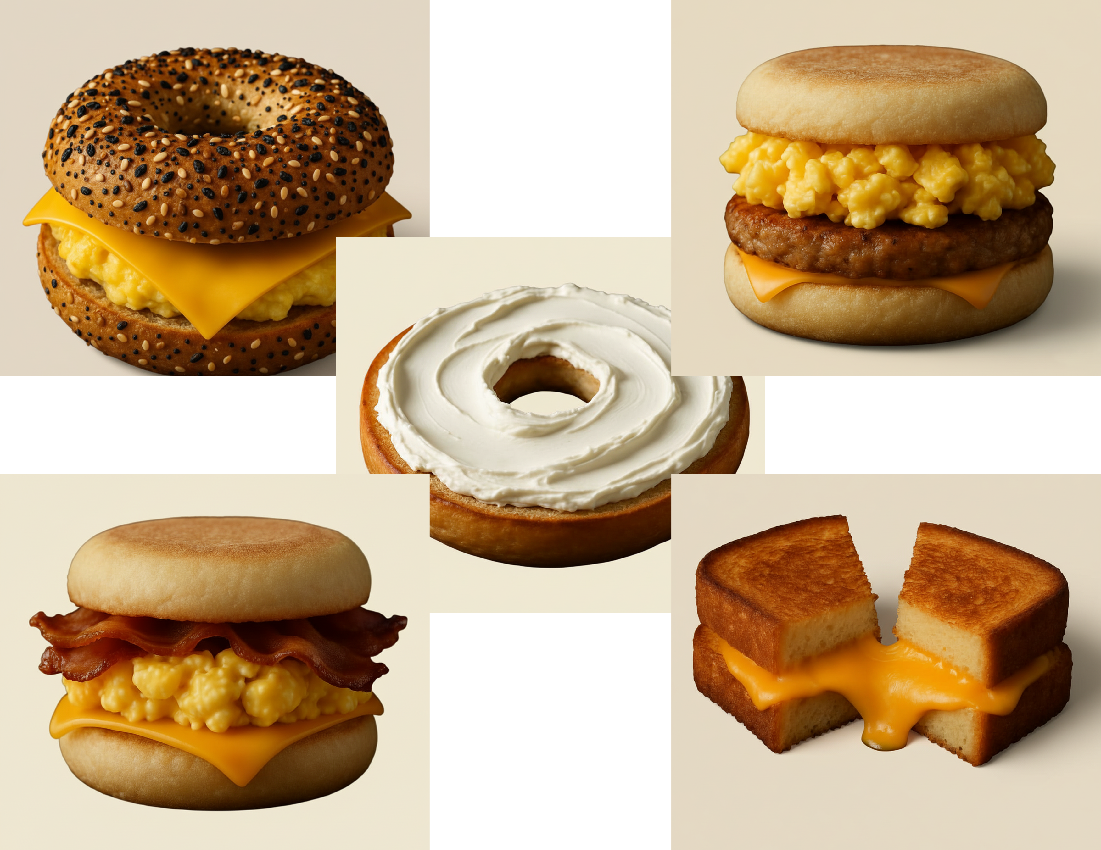 bagels, croisants & bacon